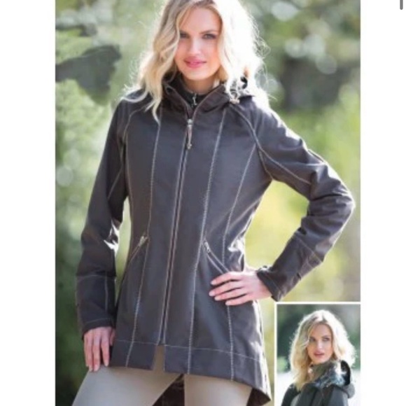 Goode Rider Women's Size Small Singing in the Rain Brown Jacket with Hood - Picture 12 of 15